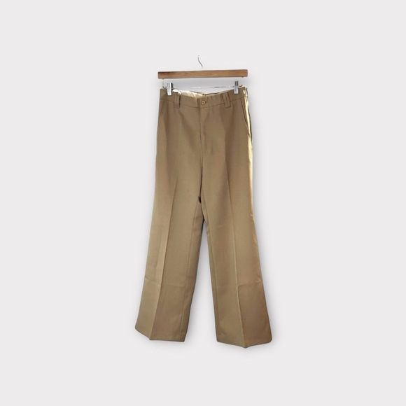 Vintage Levi's X Wildfire | 1970s Tan Flare Trouser Slacks Size 28/6 - Picture 1 of 9